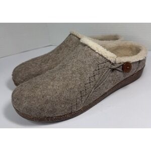 Earth Origins Taupe Felt Slip On Casual Comfort Slippers Clogs Sz 11